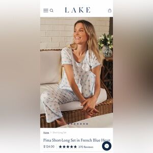 LAKE Pima Short-Long Set in French Blue Heart